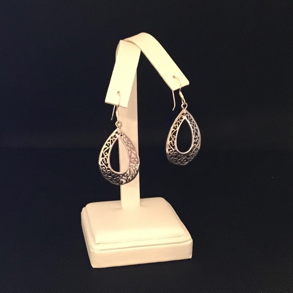 .925 Sterling Silver Filigree Earrings - Picture 7 of 16